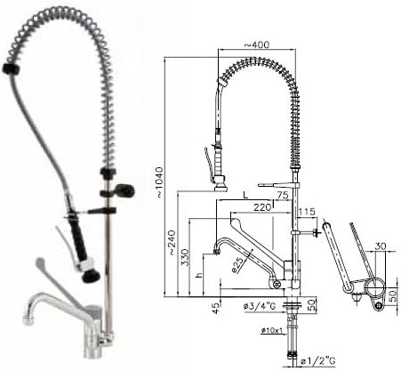 Group shower mixer tap lever doccione kitchen restaurant RS7851