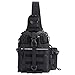 Fyland TB12 Fishing Tackle Bag Water Resistant Shoulder Sling Pack Chest Pack Messenger Bag Outdoor Tackle Backpack for Fishing Gear Storage, Black