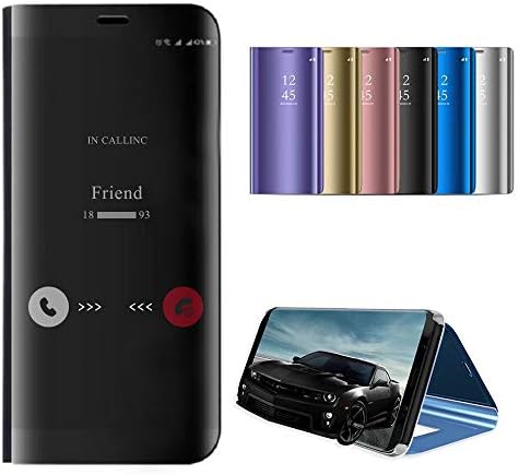 Idol Mirror Case Compatible for Samsung Galaxy Note 9 Note 8 S9 S9 Plus S8 S8 Plus Case Metal Electroplate Plating Smart Clear View Flip Folio Protective Makeup Cover