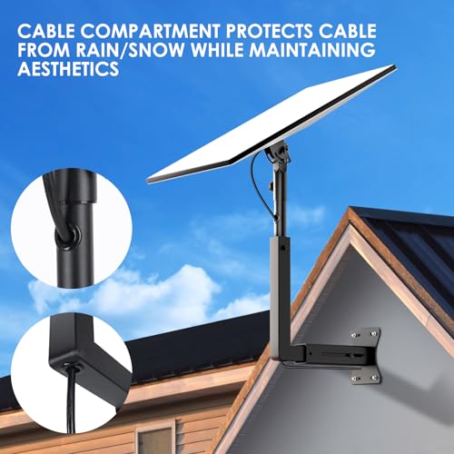 Bloazzup Starlink Mount for Standard 4/4X/Gen 3, Adjustable Starlink Wall Mount Gen 3/V3 with Telescoping Arm, Rustproof, Weatherproof for Concrete/Wood Walls, Starlink Wall Mounts for Dishes