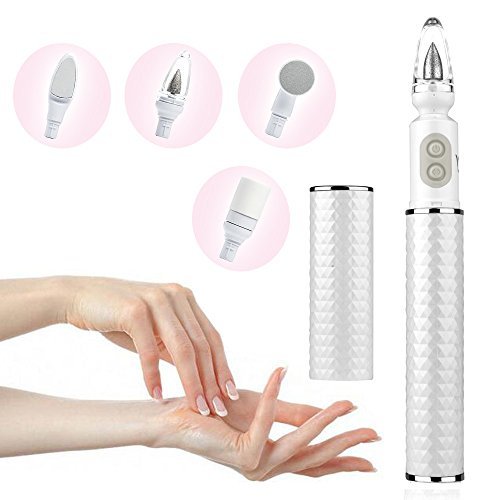Electric Manicure Pedicure Set with LED light, SYU Professional Acrylic Nail Drill Machine Rechargeable 7 in 1 Nail File Kit Cordless for Nail Care Tool IPX6 Waterproof Wet and Dry Use