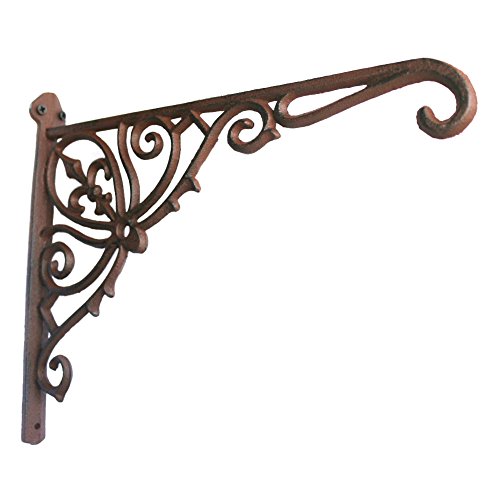 Cast Iron Plant Hook Hanger 12" Deep Outdoor Indoor Wall Hanging Planters Flower Flowering Plants Pot Basket Hook Bird Feeder Wind Chime Lanterms Hanger Hardware Bracket (12" Deep) - Thumbnail 6
