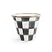 MacKenzie-Childs Stainless Steel Round Deep Pot - Enamel Courtly Check Black and White Print Gardening Pot - 4
