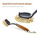 MASTERTOP Bamboo 3PCS Brush Set, Includes Dish, Pan, Floor Brushes, Multifunctional Cleaning for Kitchen, Bathroom, Durable, Ergonomic Handle, Hoop Design