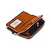 Yafeige Large Luxury Women's RFID Blocking Tri-fold Leather Wallet Zipper Ladies Clutch Purse(1-Waxed Brown)