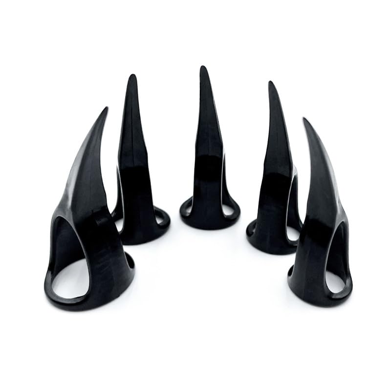 ALMYMM Pack of 5 x 2 Retro Punk Rock Gothic Claw Spike Rings, Talon Finger Rings Claws False Nails Rings Fingertips Claw Nail Art Decoration Halloween Costume Cosplay Party