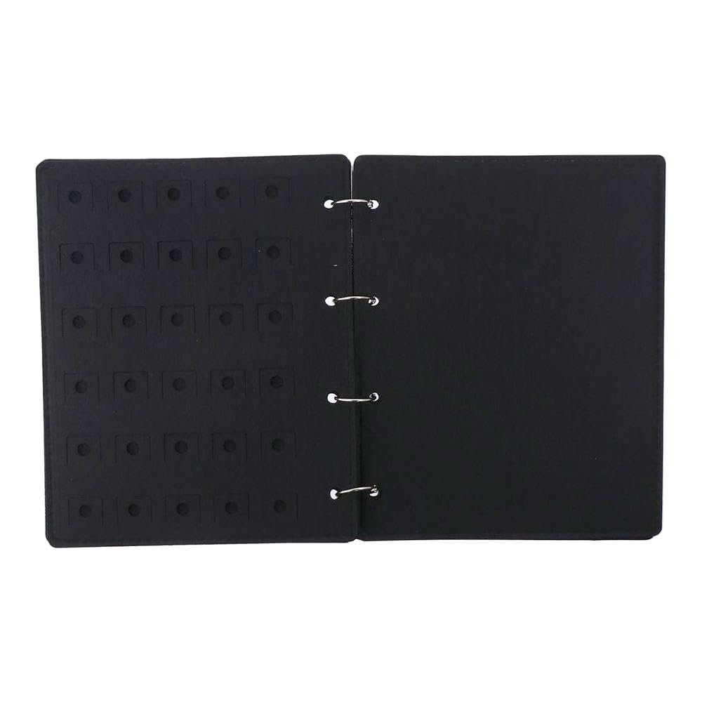 Risedot Pin Display Binder Enamel Pin Display Shoe Charms Organizer, Page Pin Binder Black Felt Brooch Pin Organizer