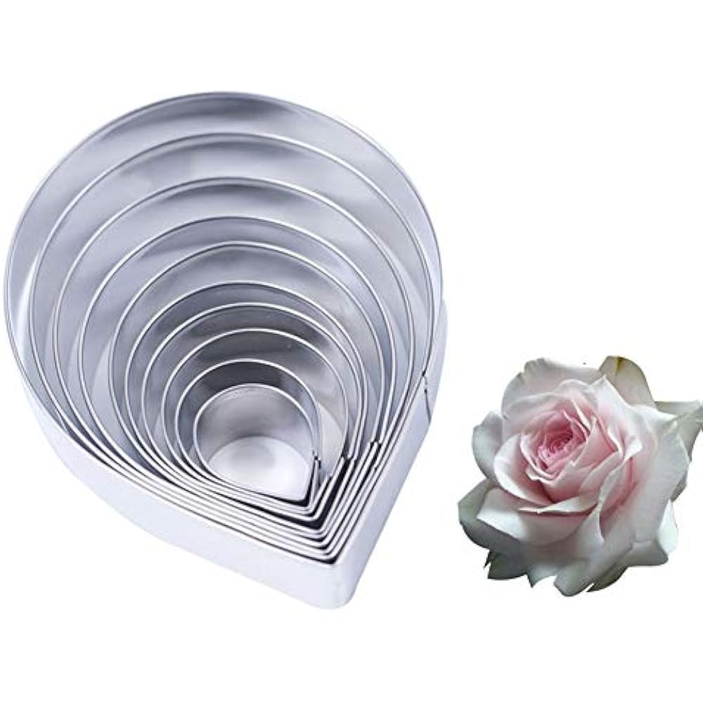 10 Pcs Austin Rose Cutter Set Fondant Decor Kit Cake Decorating
