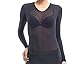 Lupo Women's Second Skin Long Sleeve Sheer Top with Microfiber