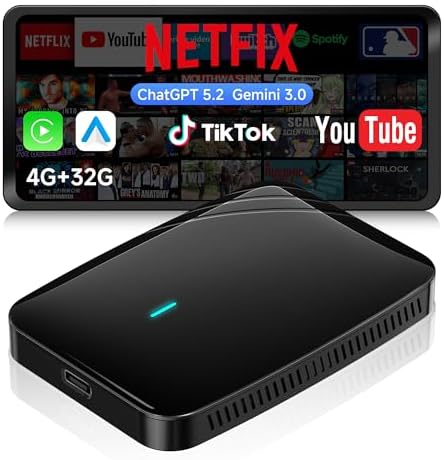 Carplay Wireless Adapter, AI Box Android Auto für YouTube/Netflix, 4+32GB — Foto 1 von 8