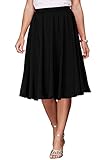 Roamans Women's Plus Size Sweeping Skirt (Black,26 W)