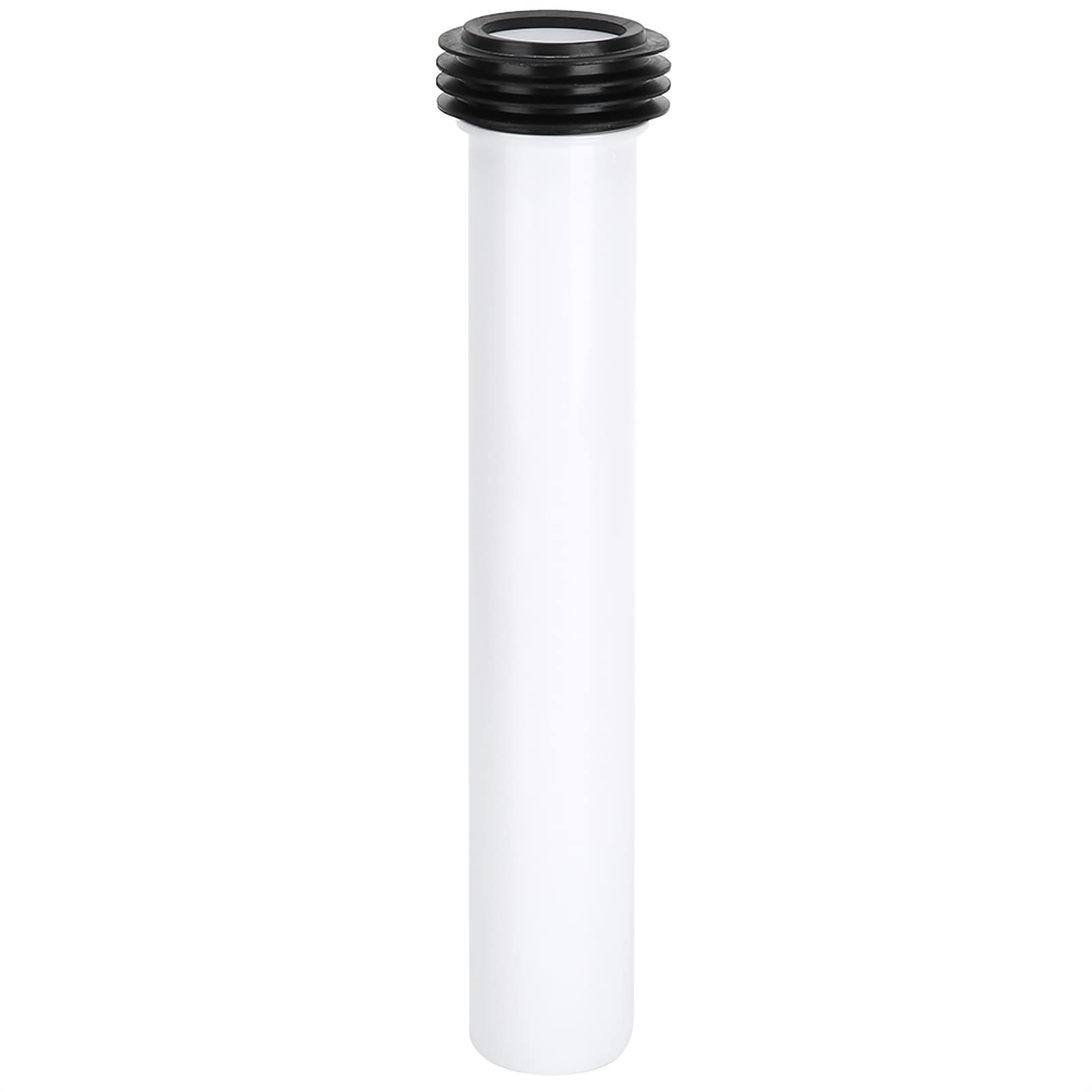 White Concealed Toilet Flush Pipe, Straight Lengthened PP Flushing Tube with Rubber Seal Universal for Wall Squat Toilet Tanks 11in