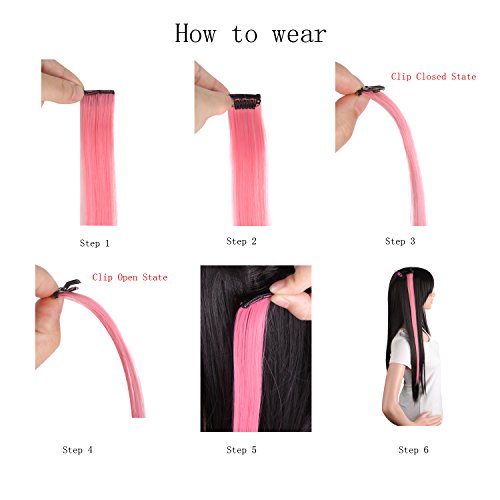 MapofBeauty 22" Clip-in Straight Hair Extension Hair Piece (White)