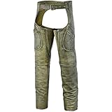 Mens Cowhide Premium Leather Elastic Fit Chaps (XXX-Large)