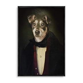 Framed Canvas Home Artwork Decoration Humor Animal Canvas Wall Art for Living Room, Bedroom - 16x24 inches