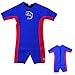 Hush Gecko Kids Thermal Swimsuit, UPF50+ Protection, Neoprene Swimwear 3mm Thickness, Swim Suit Wetsuit Aqua Warmer(Size 4,Blue)