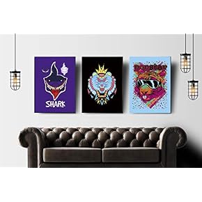 3 Panel Colorful Funny Shake Painting Wall Decor...