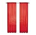 GoodGram 2 Pack: Basic Rod Pocket Sheer Voile Window Curtain Panels - Assorted Colors & Sizes (Red, 84 in. Long Pair)