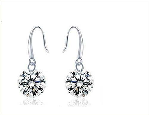 Bridal Clear Women Crystal Earring Cubic Zirconia Moissanite Dangle Fishhook Hanging Earring for Girls