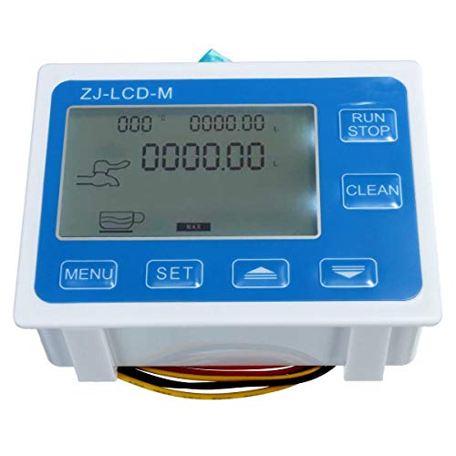 Ocamo 3/8in Flow Control LCD Display + Oil Fuel Gasoline Milk Water Gear Sensor