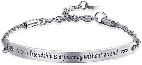 4MEMORYS Inspirational Chain Bracelet with ID Bar Engraved She Believed she Could so she did Inspirational Bangle Jewelry for Women Girls Daughter