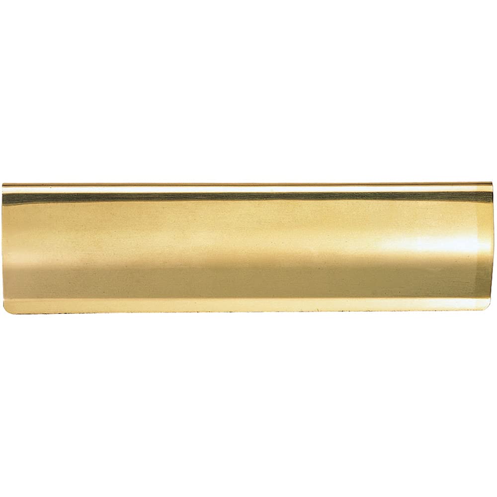 Interior Letterbox Plate Tidy Cover Flap - 300 x 95mm - Polished Brass | Front Door Letterbox Plate Cover - Interior/Exterior Mailbox Tidy - Door Post Flap