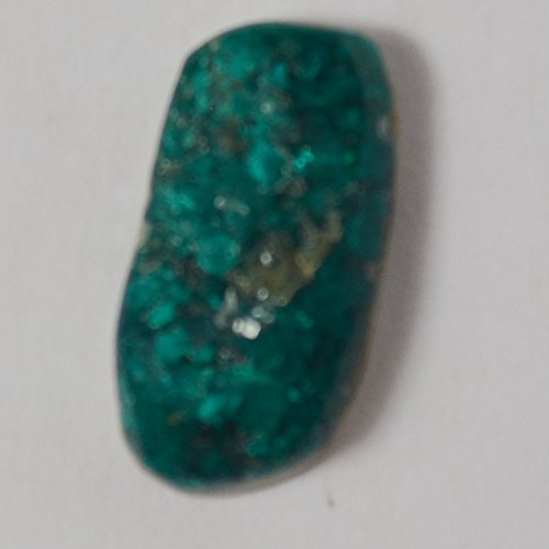 Tiny dioptase cabochon, 19x9x3 mm