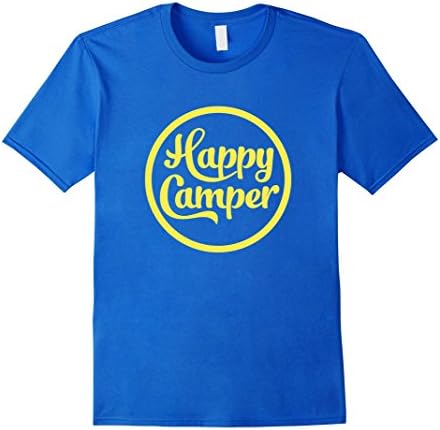 Mens Happy Camper Camping Shirt XL Royal Blue