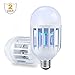 Bug Zapper Light Bulbs (2 Pack) Mosquito Killer Lamp, LED Electronic Insect & Fly Killer - Built in Fly Trap, Fits in 110V E26/E27 Light Bulb Socket for Indoor Outdoor Porch Patio Backyard etc