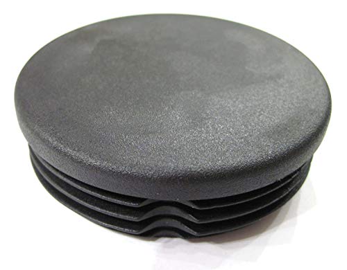 2pcs Pack: 2 3/8 Inch (Approx. 60mm) Round Black Plastic Tubing Plug (for Hole Size 2 1/8" - 2 9/32", incl. 2 1/4", 54mm - 58mm), Tube Pipe Insert, Steel Fence Post Cover, Furniture Finishing End Cap