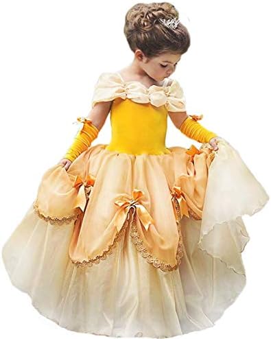 Belle Costumes Dress Up Party Girls Princess Cosplay Halloween Kids Ball Gown 2-13Years