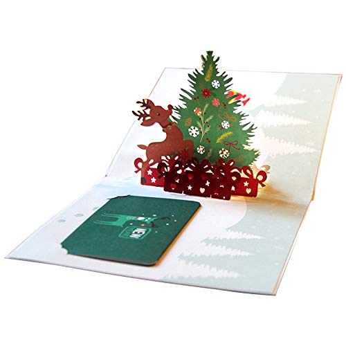 Deesospro® 3D Pop Up Geschenkkarte Weihnachten Rudolf
