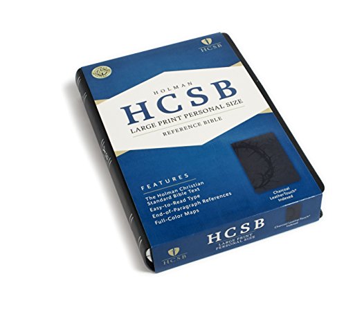 HCSB Large Print Personal Size Bible, Charcoal LeatherTouch