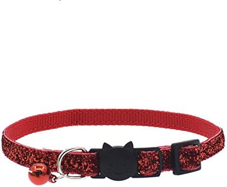 dxS8hhuo Pet Collar Neck Strap Scarf Fashion Glitter Cat Kitten Collar with Bell Safety Buckle Adjustable Pet Supply
