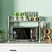 SINGAYE 2 Tier Microwave Oven Rack,Countertop Shelf Organizer，Square Tube Kitchen Storage Racks,Champagne