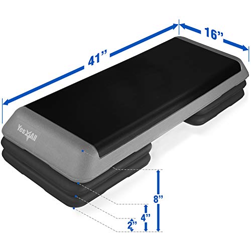 Yes4All-Adjustable-Aerobic-Step-Platform-with-4-Risers-Health-Club-Size-Extra-Risers-Options