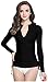 ilishop Women's UV Sun Protection Long Sleeve Rash Guard Wetsuit Swimsuit Top Black XL-US10-12
