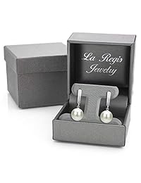 Aretes colgantes con perla blanca de agua dulce, oro de 14 quilates, joyería para mujer