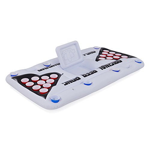 Original Party Supplies Inflatable Beer Pong Table Top with Built in Cooler for Pool and Beach, Standard 3ft x 6ft Size, Floating Pool Party Game and Lounge