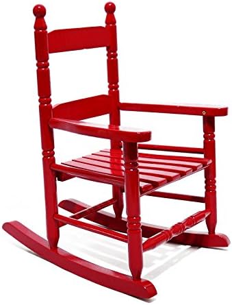 CASUN GARDEN Child's Porch Rocker/Rocking Chair, Solid Wood Red