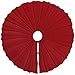 LimBridge Christmas Tree Skirt, 48 inches Knitted Ruffled Rustic Pleated Thick Heavy Yarn Knit Xmas Holiday Decoration, Red
