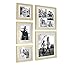 Stonebriar Decorative Stamped Gold 5 Piece Photo Frame Set, Wall Hanging Display, Modern Gallery Wall Set