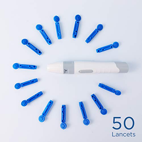ABOX Blood Glucose Test Strips, 50 Test Strips + 50 Lancets