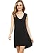 ROMWE Women's Loose Fit Flowy Stretch Crewneck Tank Tunic Dress Black XXL
