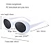 Armear Vintage Oval Sunglasses Kurt Cobain Pop Hippie Sunglasses Clout Goggles (White,51)