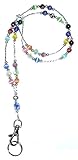SUPER SLIM Multi Fashion Women's Beaded Lanyard with break away magnetic clasp 34 inches