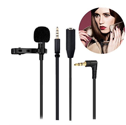 KAMLE Professional Design Lavalier Microphone with Connect Headset & Omnidirectional Mic for iPhone Android & ALL Smartphones,PC,Laptop,Youtube,Interview,Studio,Video Recording,Noise Cancelling Mic