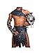 Olly And Ally Real Black Leather Heavy duty Mens Roman Gladiator Kilt Set LARP - (K3-BLK) W36
