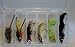 Wild Water Fly Fishing 6 Top Water Deer Hair Fly Assortment with Large Section Clear Fly Box for Bass, Trout, Pike