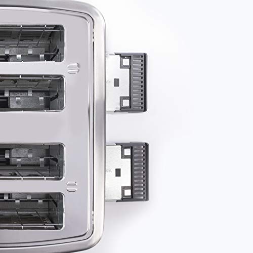 Crux 4Slice Extra Wide Slot Stainless Steel Toaster with 6 Shade